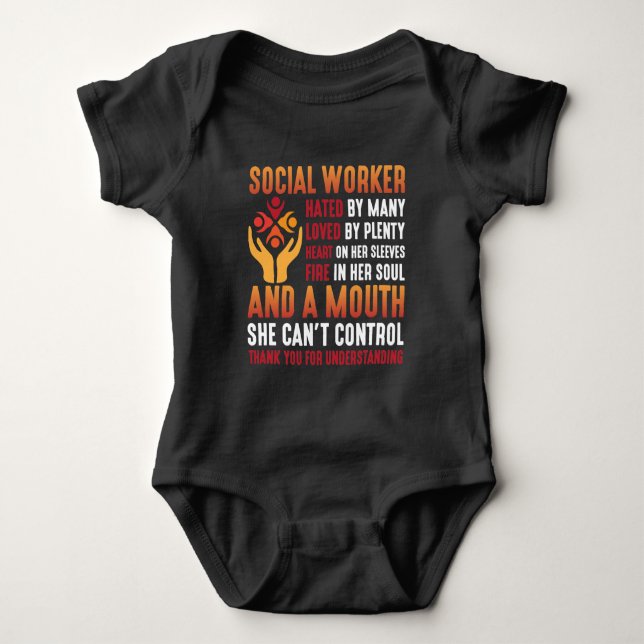 Social Worker Woman Educator Social Working Girl Baby Bodysuit (Front)