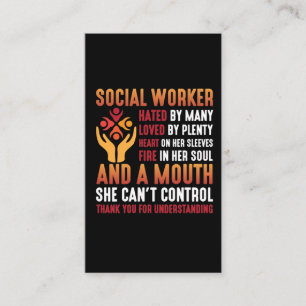 Social Worker Woman Educator Social Working Girl Business Card