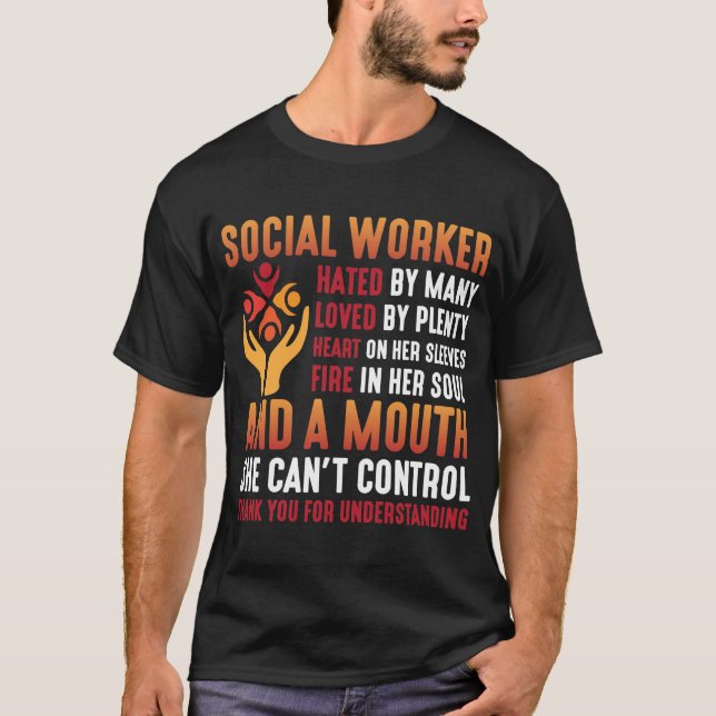 Social Worker Woman Educator Social Working Girl T-Shirt (Front)