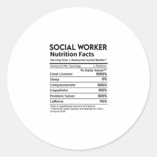 Social Workers Nutrition Facts Sticker 