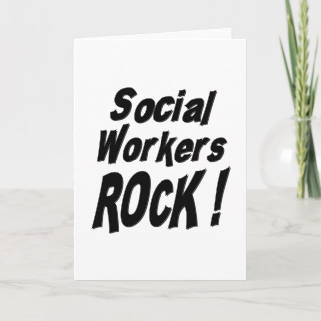 Social Workers Rock! Greeting Card (Front)