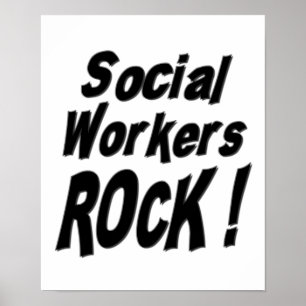 Social Workers Rock! Poster Print