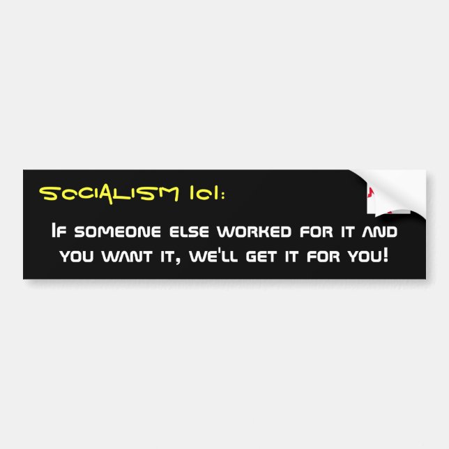 Socialism 101 simple definition bumper sticker (Front)