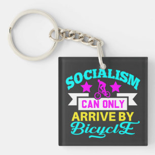 Socialism Can Only Arrive By Bicycle, People Power Key Ring