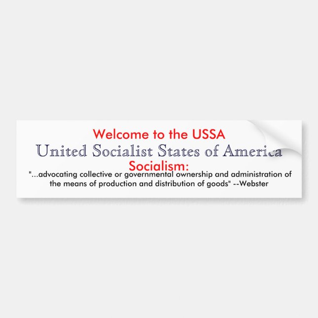 Socialism definition bumper sticker (Front)