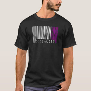 Socialist Asexual Pride Flag Barcode Progressive D T-Shirt
