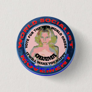 SOCIALIST CHICK 3 CM ROUND BADGE