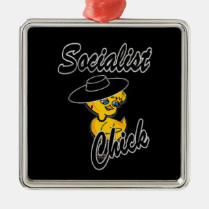 Socialist Chick #4 Metal Tree Decoration