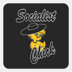 Socialist Chick #4 Square Sticker