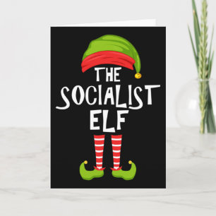 Socialist Elf Matching Family Christmas Party Paja Card