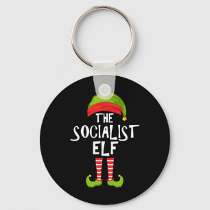 Socialist Elf Matching Family Christmas Party Paja Key Ring