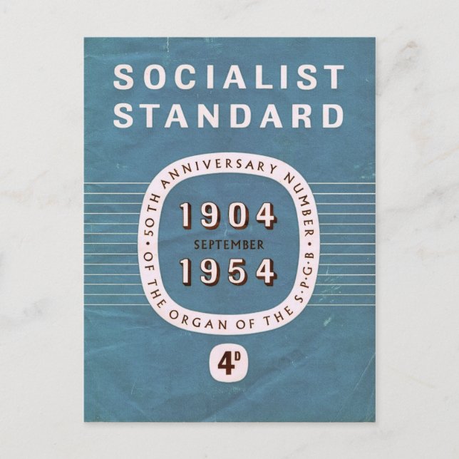 Socialist Standard 50th anniversary Postcard (Front)