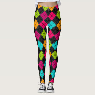 Socialite Colorful Argyle Pattern Leggings