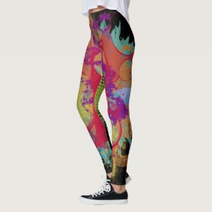 Socialite Colourful Grunge Splatter Leggings
