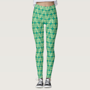 Socialite Quaters in Green Pattern Leggings