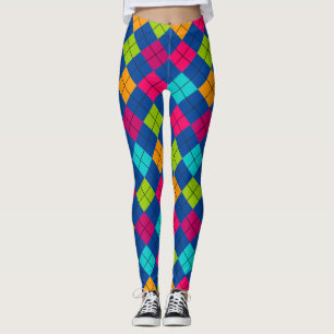 Socialite Splash of Colour Argyle Pattern Leggings