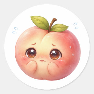 Socially Anxious Cute Peach Sticker