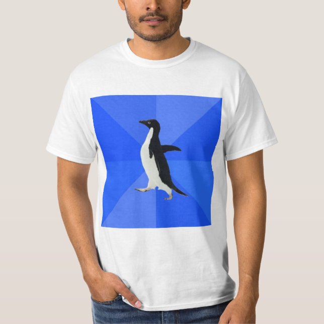 Socially Awkward Penguin Advice Animal Meme T-Shirt (Front)