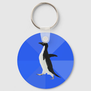 Socially Awkward Penguin ("Customise" to add text) Key Ring