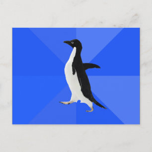 Socially Awkward Penguin ("Customise" to add text) Postcard