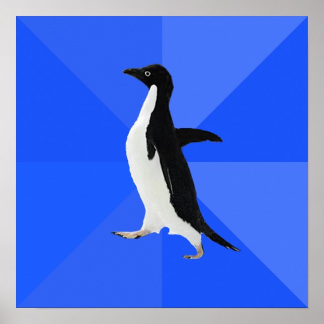 Socially Awkward Penguin ("Customise" to add text) Poster (Front)