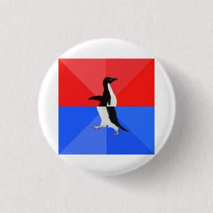 Socially Confused Penguin Advice Animal Meme 3 Cm Round Badge