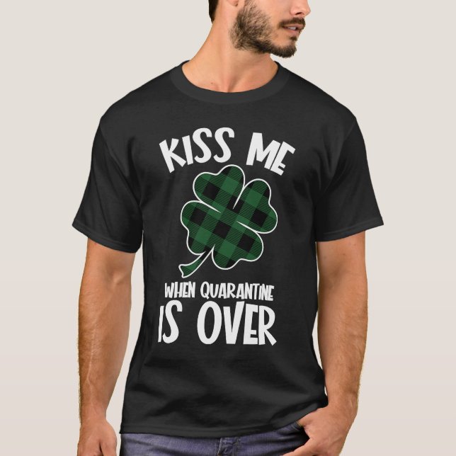 Socially Distanced Face Mask Quarantine St Patrick T-Shirt (Front)