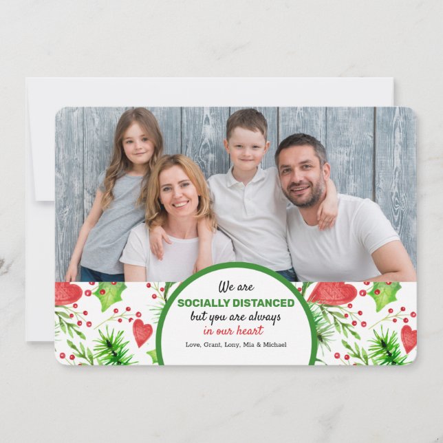 Socially Distanced Holiday Photo Card (Front)