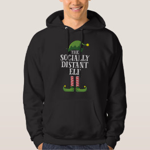 Socially Distant Elf Matching Family Christmas Fun Hoodie