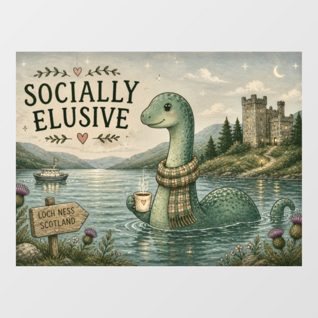 Socially Elusive Nessie Cosy Cryptid Loch Ness  (Sheet)