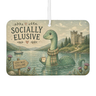 Socially Elusive Nessie Cosy Cryptid Loch Ness Car Air Freshener