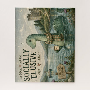 Socially Elusive Nessie Cosy Cryptid Loch Ness  Jigsaw Puzzle
