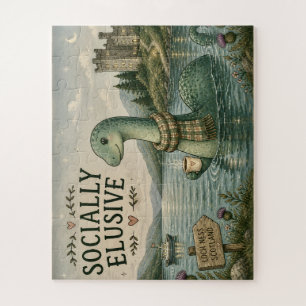 Socially Elusive Nessie Cosy Cryptid Loch Ness  Jigsaw Puzzle