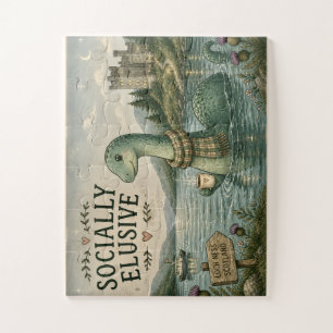 Socially Elusive Nessie Cosy Cryptid Loch Ness  Jigsaw Puzzle