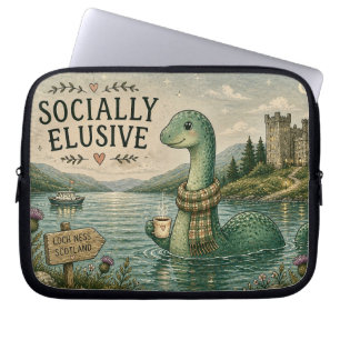 Socially Elusive Nessie Cosy Cryptid Loch Ness  Laptop Sleeve