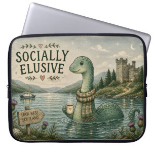 Socially Elusive Nessie Cosy Cryptid Loch Ness  Laptop Sleeve