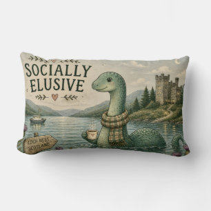 Socially Elusive Nessie Cosy Cryptid Loch Ness Lumbar Cushion