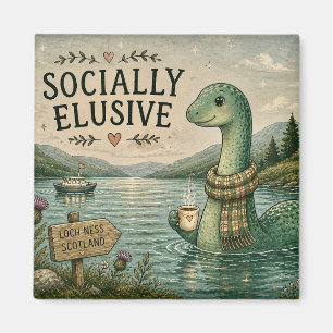 Socially Elusive Nessie Cosy Cryptid Loch Ness Magnet