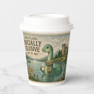 Socially Elusive Nessie Cosy Cryptid Loch Ness  Paper Cups