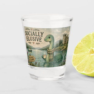 Socially Elusive Nessie Cosy Cryptid Loch Ness Shot Glass