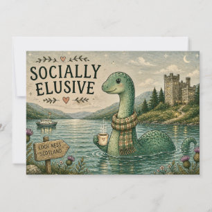 Socially Elusive Nessie Cosy Cryptid Loch Ness Thank You Card