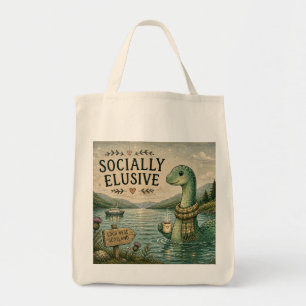 Socially Elusive Nessie Cosy Cryptid Loch Ness Tote Bag