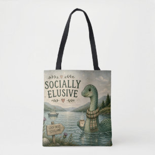 Socially Elusive Nessie Cosy Cryptid Loch Ness  Tote Bag