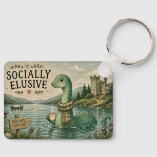 Socially Elusive Nessie Cozy Cryptid Loch Ness  Key Ring