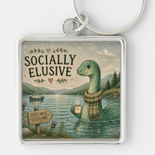 Socially Elusive Nessie Cozy Cryptid Loch Ness  Key Ring