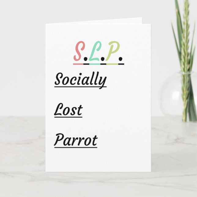 Socially Lost Parrot | Humourous SLP Gift Card (Front)