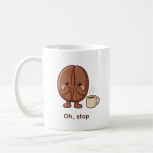 Socially Overheated Cute Coffee Bean Character Mug