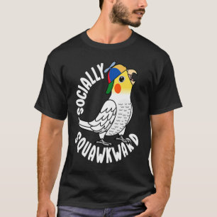 Socially Squawkward Parrot I Lutino Cockatiel T-Shirt