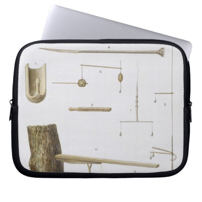 Society Islands: pangas, fishing hooks and other t Laptop Sleeve (Front)