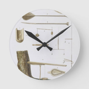 Society Islands: pangas, fishing hooks and other t Round Clock
